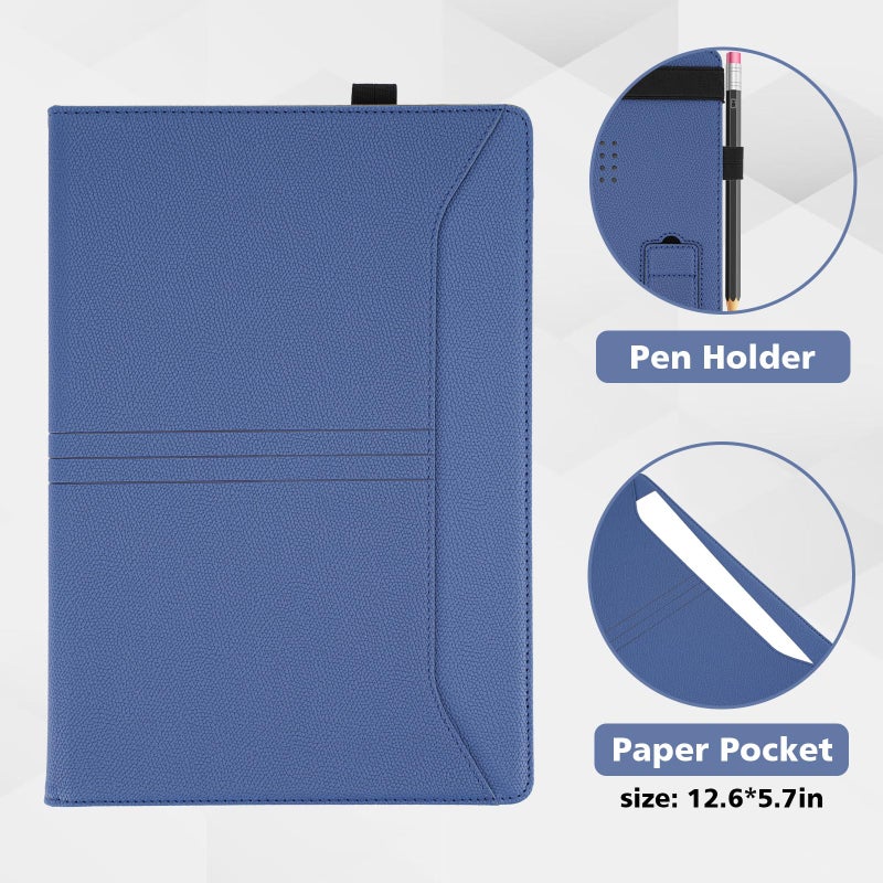 TT TYTX TYTX MacBook Pro Case 13 Inch, PU Leather Laptop Case with Vents and Stand Function, Blue - Image 5